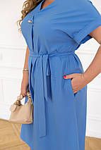 Сукня " Жузеліна " блакитна великого розміру Розміри:  50-52, 54-56, 58-60, 62-64, 66-68, фото 4
