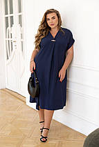 Сукня " Жузеліна " темно-синя великого розміру Розміри: 50-52, 54-56, 58-60, 62-64, 66-68, фото 3