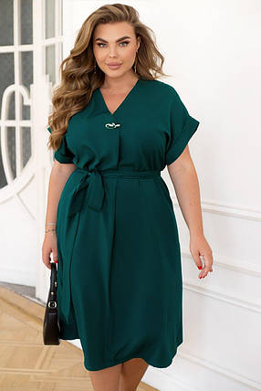 Сукня " Жузеліна " зелена великого розміру Розміри:  50-52, 54-56, 58-60, 62-64, 66-68, фото 1