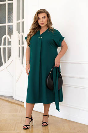 Сукня " Жузеліна " зелена великого розміру Розміри:  50-52, 54-56, 58-60, 62-64, 66-68, фото 2