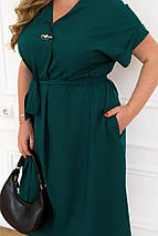 Сукня " Жузеліна " зелена великого розміру Розміри:  50-52, 54-56, 58-60, 62-64, 66-68, фото 4