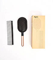 Набір щіток Гребінців Designed Paddle Brush and Detangling Comb Gold (Rose/Black)
