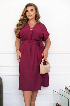 Сукня " Жузеліна " фуксія великого розміру Розміри: 50-52, 54-56, 58-60, 62-64, 66-68, фото 1