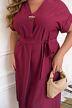 Сукня " Жузеліна " фуксія великого розміру Розміри: 50-52, 54-56, 58-60, 62-64, 66-68, фото 4