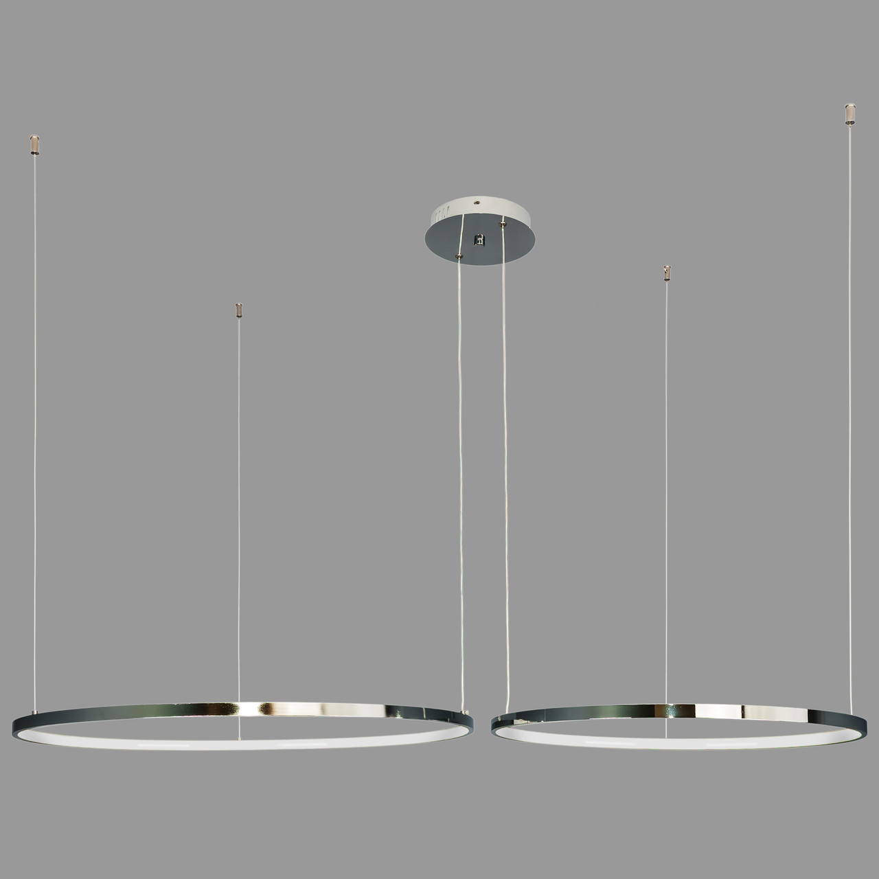 Срібна/хром люстра кільцева 100W 60+80см «Circle» (52-9832-2B CHROME)