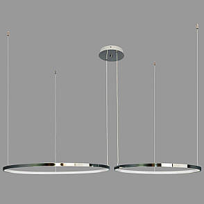 Срібна/хром люстра кільцева 100W 60+80см «Circle» (52-9832-2B CHROME), фото 1