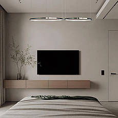 Срібна/хром люстра кільцева 100W 60+80см «Circle» (52-9832-2B CHROME), фото 3