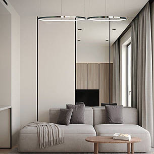 Срібна/хром люстра кільцева 100W 60+80см «Circle» (52-9832-2B CHROME), фото 2