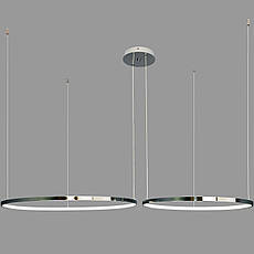 Срібна/хром люстра кільцева 100W 60+80см «Circle» (52-9832-2B CHROME), фото 4