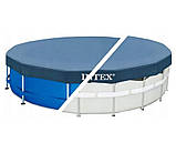 💙Тент Intex 28030 для круглих каркасних басейнів, діаметр 305см, Синій, фото 2