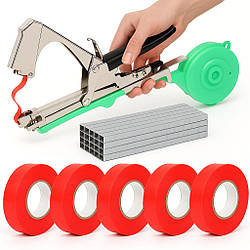 Степлер для підв'язки Tapetool + Подарунок 10000шт Скоби для степлера + 5шт Стрічка для підв'язки / Садовий степлер