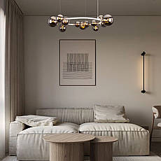 Біла люстра 80см з куль на 15 ламп "Bubbles" (918-LP267-15 WH+BK), фото 3