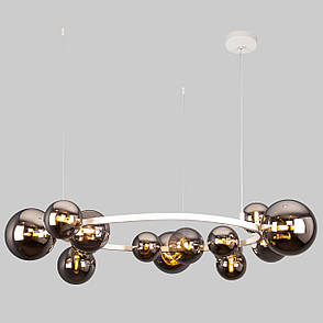 Біла люстра 80см з куль на 15 ламп "Bubbles" (918-LP267-15 WH+BK), фото 1