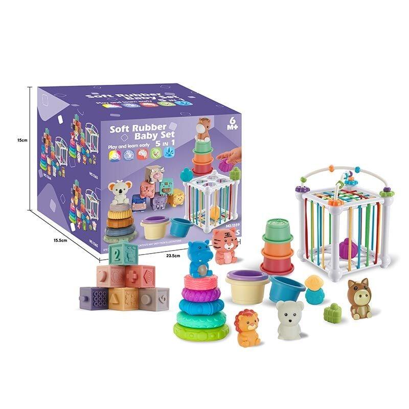 Розвиваючий набір 5в1 для найменших 1364 Soft Rubber Baby Set, фото 1