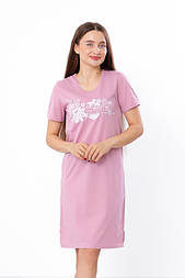 Ночная рубашка с коротким рукавом средней длины с разрезами по бокам