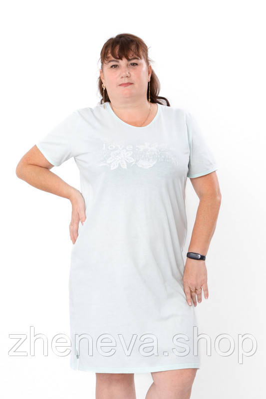 Нічна сорочка з коротким рукавом середньої довжини з розрізами з боків, фото 1