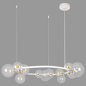 Біла люстра 80см з куль на 15 ламп "Bubbles" (918-LP267-15 WH+CL), фото 1