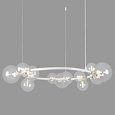 Біла люстра 80см з куль на 15 ламп "Bubbles" (918-LP267-15 WH+CL), фото 4