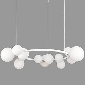 Біла люстра 80см з куль на 15 ламп "Bubbles" (918-LP267-15 WH+WH), фото 1