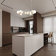 Біла люстра 80см з куль на 15 ламп "Bubbles" (918-LP267-15 WH+WH), фото 3