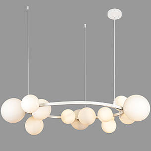 Біла люстра 80см з куль на 15 ламп "Bubbles" (918-LP267-15 WH+WH), фото 2