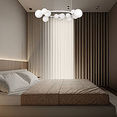 Біла люстра 80см з куль на 15 ламп "Bubbles" (918-LP267-15 WH+WH), фото 4