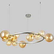 Сіра люстра 80см з куль на 15 ламп "Bubbles" (918-LP267-15 SGCH+BR)
