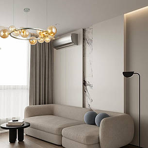 Сіра люстра 80см з куль на 15 ламп "Bubbles" (918-LP267-15 SGCH+BR), фото 2