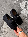 Стильні жіночі лофери, жіночі черні лофери, Черні замшеві лофери, фото 3