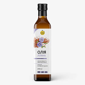 Лляна олія першого холодного віджиму, ТМ "Корисна олія" 250 мл