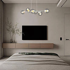 Біла підвісна люстра на 6 ламп (52-1010-6 WH+CL), фото 3