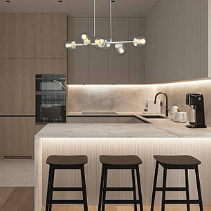 Біла підвісна люстра на 6 ламп (52-1010-6 WH+CL), фото 2