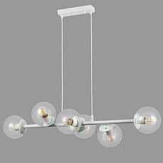 Біла підвісна люстра на 6 ламп (52-1010-6 WH+CL), фото 4