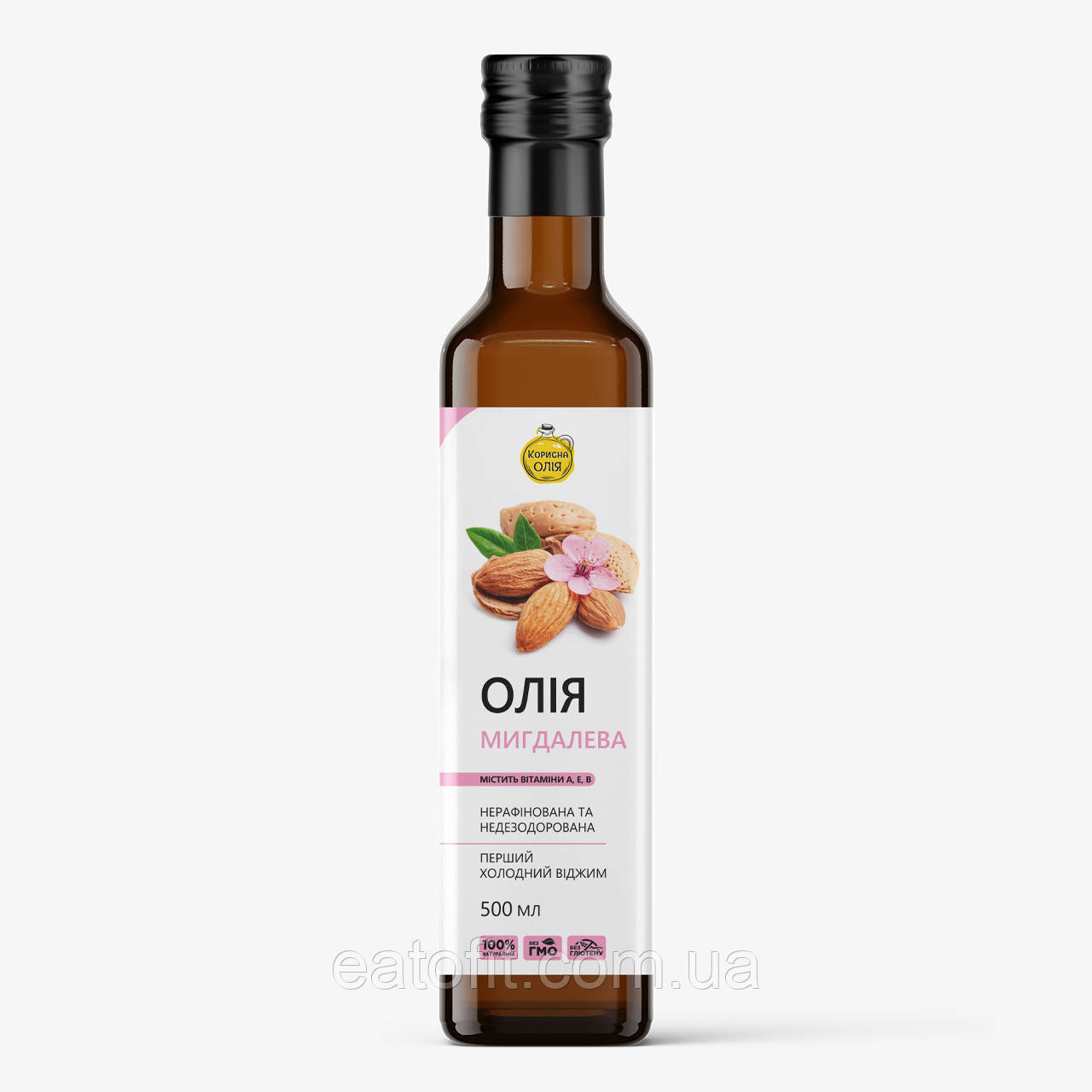 Мигдалева олія першого холодного віджиму, ТМ "Корисна олія" 500 мл, фото 1