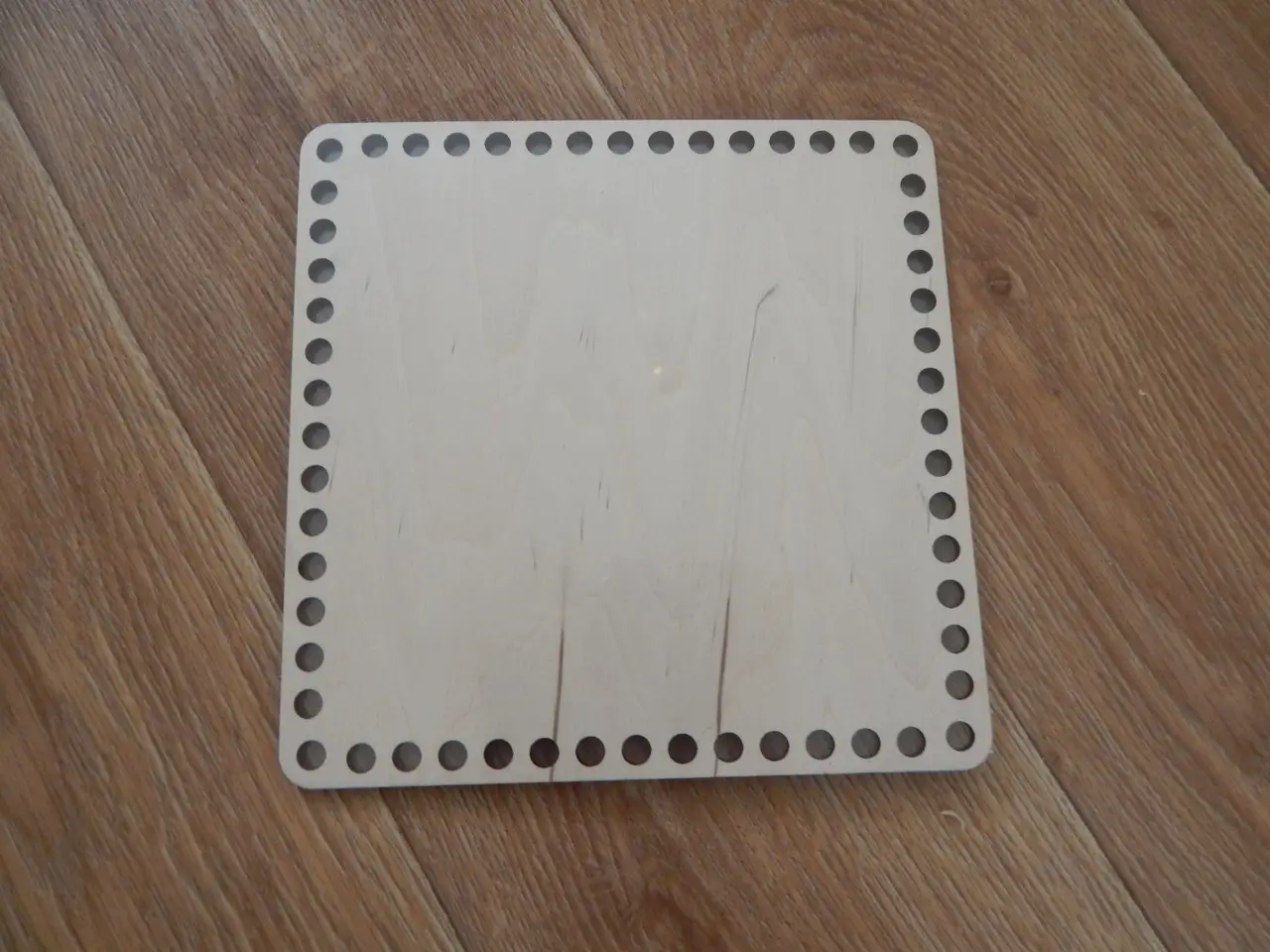 Дерев'яне квадратне денце для плетених кошиків, 20*20см, фото 1