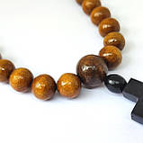 Ручна вервиця з дерева на 30 бусин (дрібні намистини), фото 3