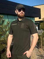 Тактична футболка поло олива CoolPass, армійська футболка поло нгу, легке армійське поло хакі зсу tc401