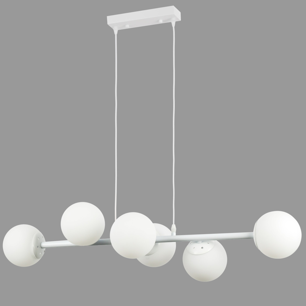 Біла підвісна люстра на 6 ламп (52-1010-6 WH+WH)