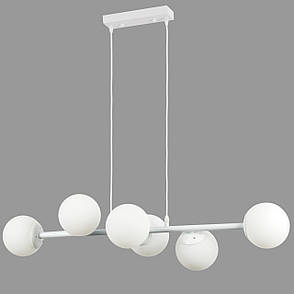 Біла підвісна люстра на 6 ламп (52-1010-6 WH+WH), фото 1