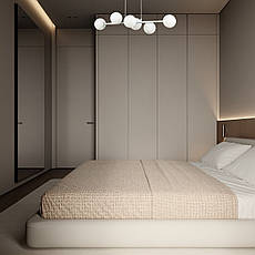 Біла підвісна люстра на 6 ламп (52-1010-6 WH+WH), фото 3