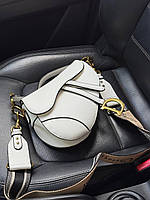 Dior Saddle Bag with Strap MILK Grained Calfskin [оригінальна коробка] 27x18x6