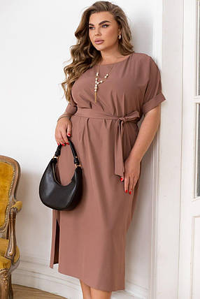 Сукня " Монако " бежева великого розміру Розміри: 46-48, 50-52, 54-56, 58-60, 62-64, 66-68, фото 1