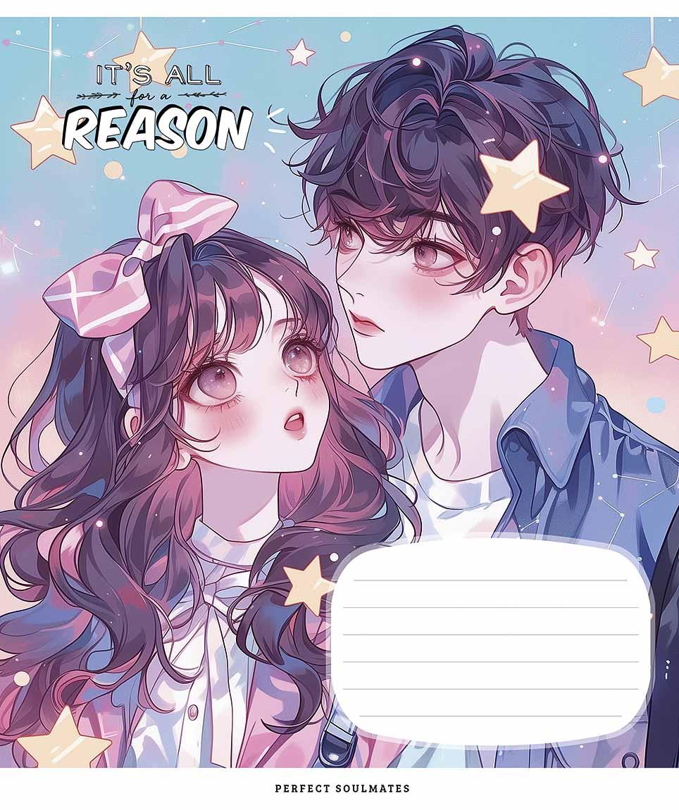 Зошит 24арк. лін. Школярик "Soulmates (дівч)" глітер №024-3502L(25)(200), фото 1