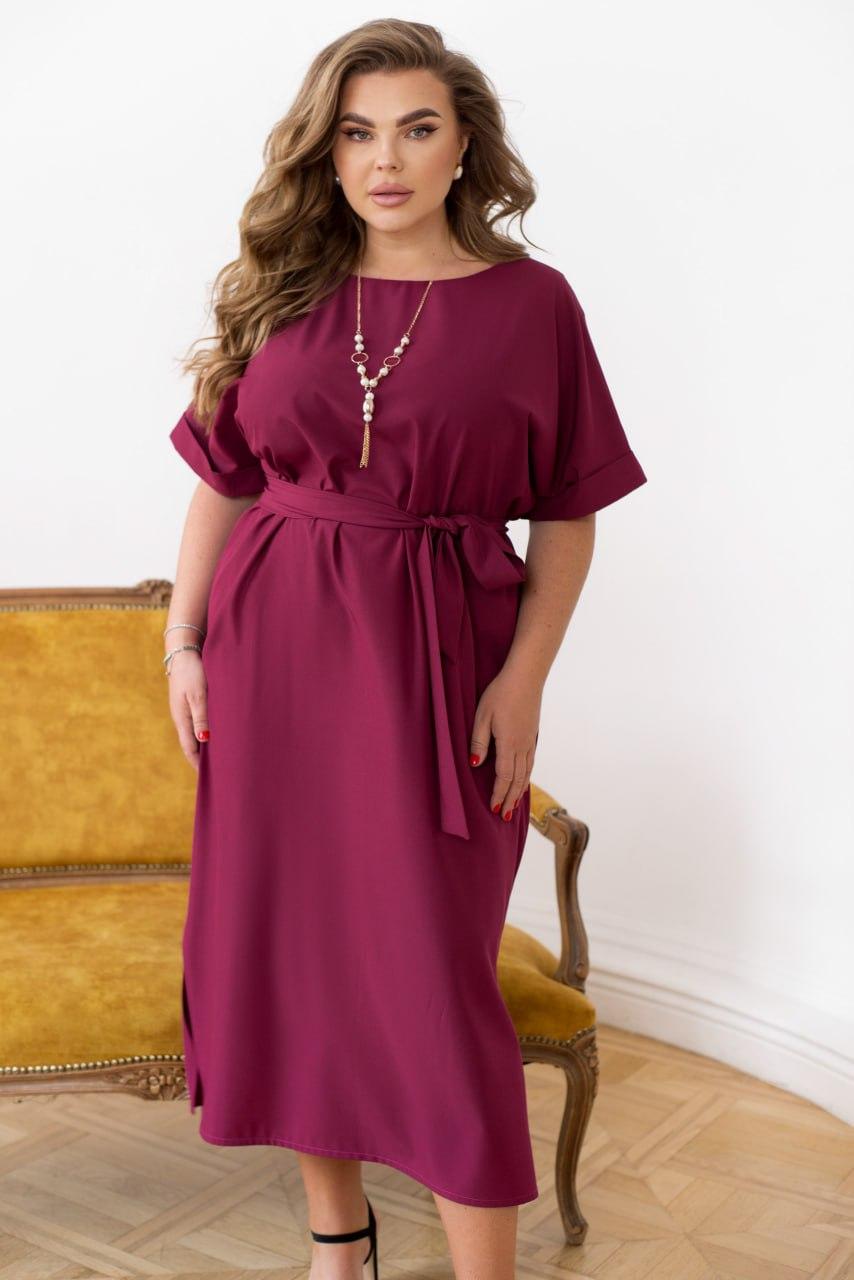 Сукня " Монако " фуксія великого розміру Розміри: 46-48, 50-52, 54-56, 58-60, 62-64, 66-68