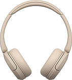 Навушники бездротові Sony WH-CH520, Bluetooth 5.2, до 50 годин роботи, Бежеві, фото 4