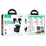 Навушники Hoco EQ14 Cool color true wireless BT headset with touch screen  |BT5.4, 40/500mAh, 7h| Black, фото 6