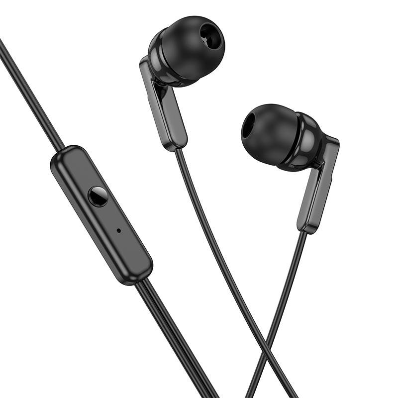 Навушники HOCO M121 Bright universal earphones with microphone  Black, фото 1