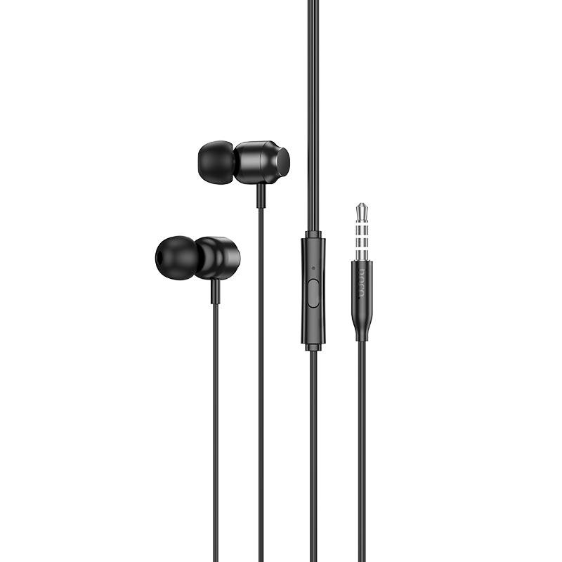 Навушники Hoco M122 Power metal universal earphones with microphone Black, фото 1