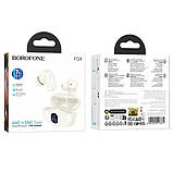 Навушники Borofone FQ4 Lighten true wireless ANC, шумозаглушення, Milky white, фото 3