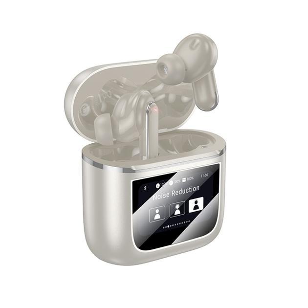 Навушники Borofone BW67 Gorgeous true wireless ANC, Bluetooth, із сенсорним екраном та шумозаглушенням, Champagne Gold, фото 1